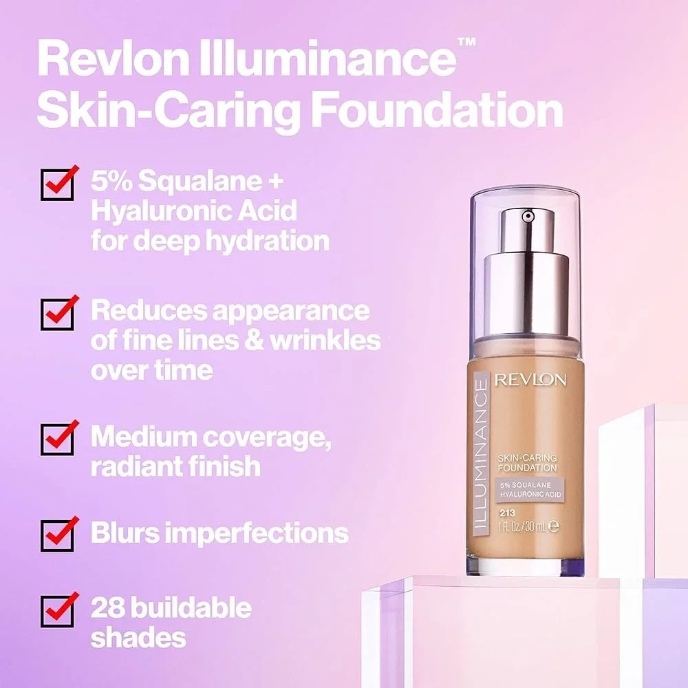 3/$12 Revlon 613 Honey Java Illuminance Skin Caring Foundation 1oz